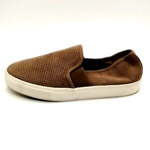 Mia Womens Flat Heel Slip On Loafer‎ Sneaker Cushioned Tan Perforated Sz 7.5